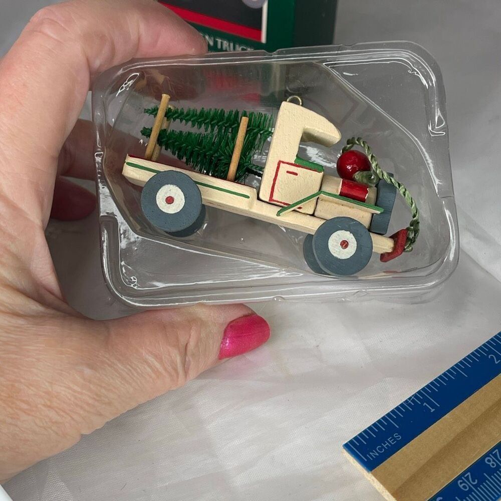 Hallmark 1989 Wooden Truck ornament in box